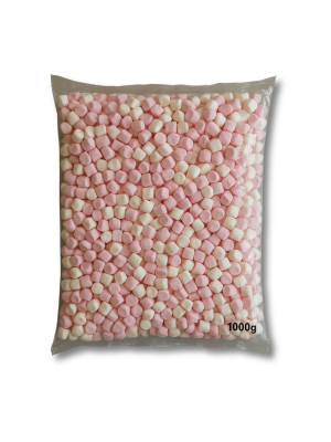 Mini Marshmallows Pink & White - 1kg Bulk Bag