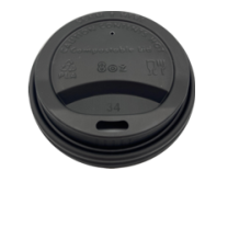 Black Lids 8oz 1 x 1000 Premium Compostable