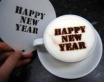 Coffee Art - Happy New Year Stencil