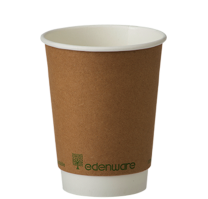 12oz Kraft Double Wall Compostable Cups 1 x 100