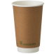 16oz Kraft Plain Double Wall Compostable Cups 1 x 500