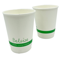 12oz White Single Wall Compostable Cups 1 x 1000