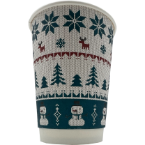 12oz KC Winter Double Wall Compostable Cups 1 x 500