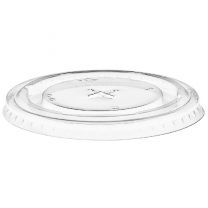 Clear Recyclable rPET Flat Lid for 12oz cups 1 x 1000