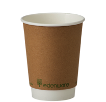 1 x 100 12oz Kraft Double Wall Compostable Cups
