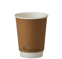8oz Kraft Double Wall Compostable Cups 1 x 500