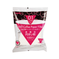 Hario V60 Paper Filter 01 Dripper 1 x 100 - Bleached