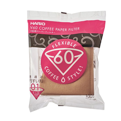 Hario V60 Paper Filter 01 Dripper 1 x 100 - Unbleached